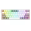 Redragon K617 Fizz RGB Biały/Szary 60% Mechaniczna Klawiatura Gamingowa z Przełącznikami Red Hot-Swap