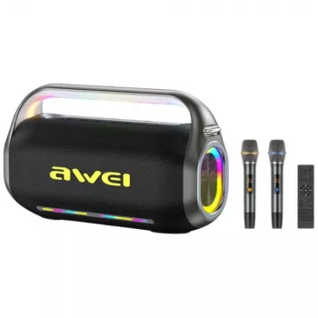 AWEI KT20 Przenośny Głośnik Bezprzewodowy 400W Bluetooth 5.3 z Zestawem Karaoke Czarny