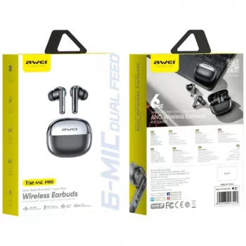 AWEI T92 ANC Pro True Wireless Earbuds z ładowarką, czarny