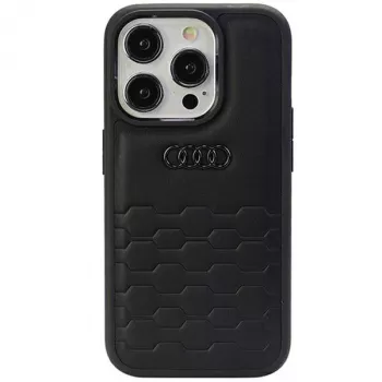 Audi GT Synthetic Leather Hard Case dla Apple iPhone 15 Pro Max 6,7 inch Czarny
