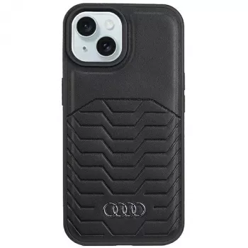Audi Synthetic Leather MagSafe Hard Case dla iPhone 15 / 14 / 13 6.1 cala Czarny
