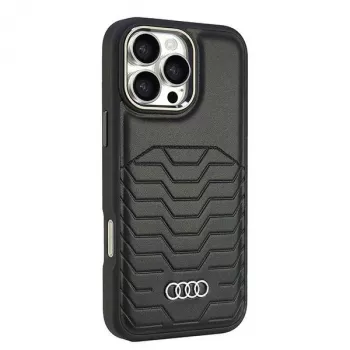 AUDI Synthetic Leather MagSafe Hard Case dla iPhone 16 Pro Max 6.9 inch Czarny