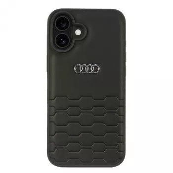 Audi Synthetic Leather Hard Case dla iPhone 16 Plus 6.7 inch - Czarny