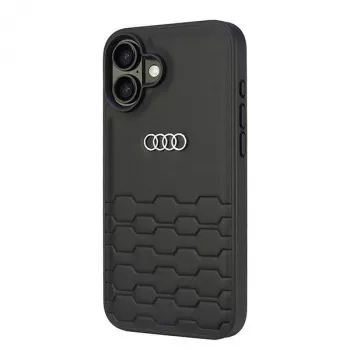 Audi Synthetic Leather Hard Case dla iPhone 16 Plus 6.7 inch - Czarny