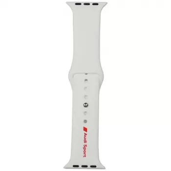 Audi Sport Red Logo Silicone Watch Strap for Apple Watch 44/45/46/49mm White