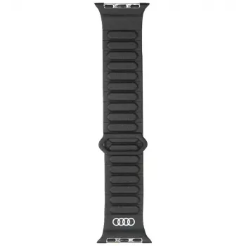 AUDI Logo Syntetyczna Skóra Magnetyczny Pierścień do Apple Watch 40/41/42mm Czarny