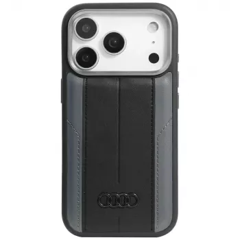 Etui Audi A6 ze Skóry Syntetycznej MagSafe dla iPhone 17 Pro Czarny