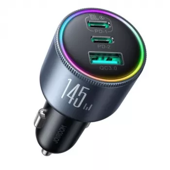 Joyroom JR-CCN07 145W 2xUSB-C USB-A + USB-C 100W Kabel - Ciemny Szary