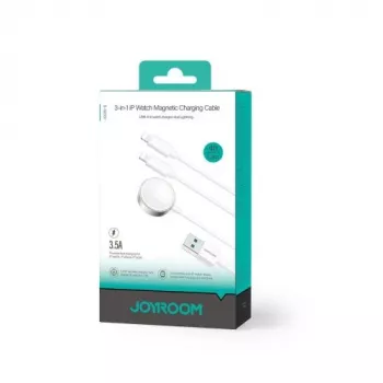 Joyroom S-IW007 3-w-1 Magnetyczny Kabel Ładujący USB-A do Lightning/USB-C/Micro USB 1,2m Biały