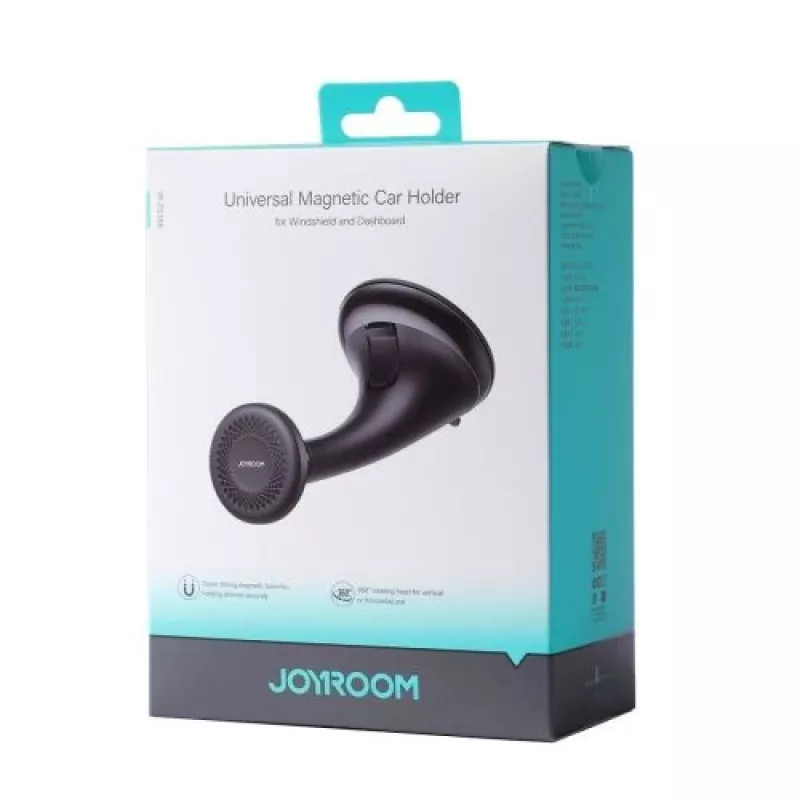 Joyroom JR-ZS356 Uniwersalny Magnetyczny Uchwyt Samochodowy do Telefonu na Deskę Rozdzielczą/Szybę - Czarny