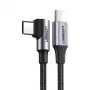 Ugreen Kątowy kabel USB-C do USB-C Power Delivery 60W 20V 3A 2m Czarno-Szary (US255 50125)
