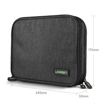 Etui organizacyjne UGREEN na dysk twardy HDD SSD kable akcesoria 24,5 x 17,5 x 5 cm Szary (50147 LP149)