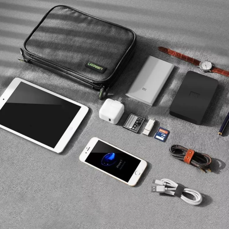 Etui organizacyjne UGREEN na dysk twardy HDD SSD kable akcesoria 24,5 x 17,5 x 5 cm Szary (50147 LP149)