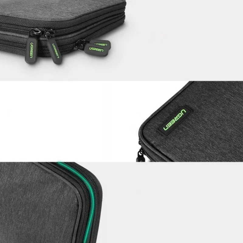 Etui organizacyjne UGREEN na dysk twardy HDD SSD kable akcesoria 24,5 x 17,5 x 5 cm Szary (50147 LP149)