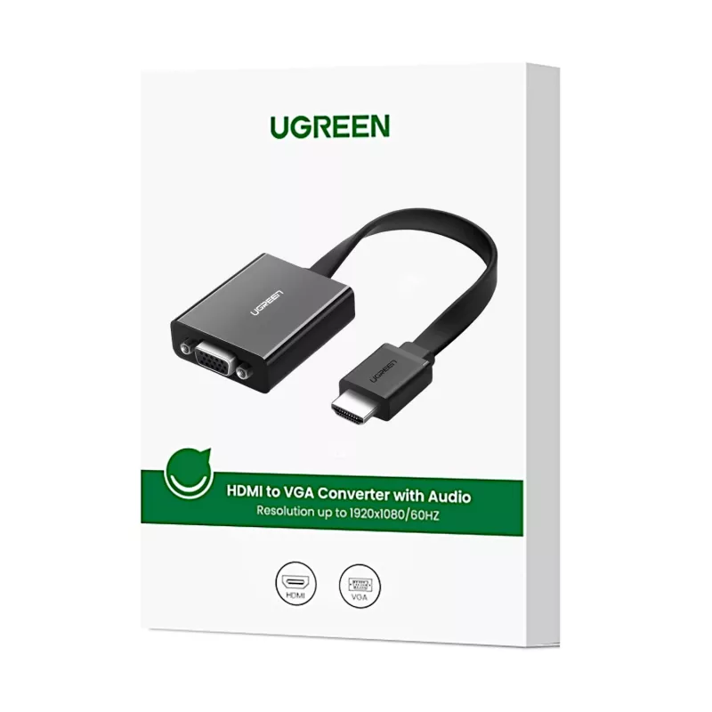 UGREEN HDMI to VGA Adapter MM103, 25cm, Czarny