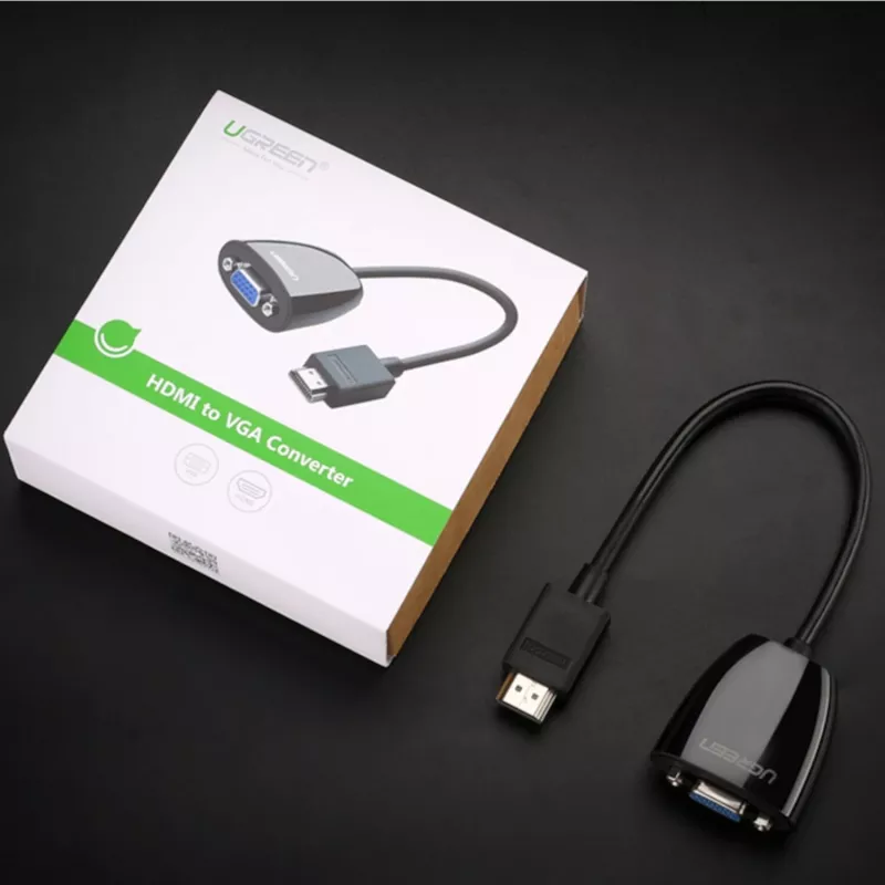UGREEN HDMI to VGA Converter MM105, No Audio, Black