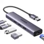 UGREEN 5-in-1 USB-A Hub do 3x USB 3.0 + RJ45 + USB-C (Srebrny)