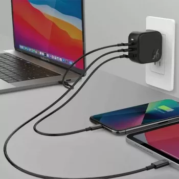 ENERGEA Travelite GAN66 66W GaN USB-C Charger 2C1A Black US+EU