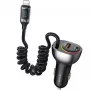 USAMS C37 Car Charger 60W 1xUSB-A + 1xUSB-C PD+QC Fast Charge z kablem Lightning 30W Czarny CC193CC01 (US-CC193)