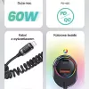 USAMS C37 Car Charger 60W 1xUSB-A + 1xUSB-C PD+QC Fast Charge z kablem Lightning 30W Czarny CC193CC01 (US-CC193)