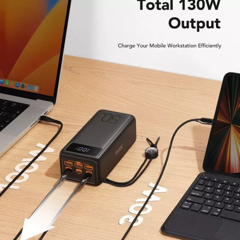 VEGER Powerbank Tank Boost PD QC3.0 5A 130W 56000 mAh Czarny W5001C