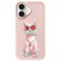 Nimmy Case do Apple iPhone 16 6,1 inch Pink Glasses Cool Cat