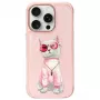 Nimmy Glasses Cool Cat Back Cover Case do Apple iPhone 16 Pro Max 6,9 inch Różowy