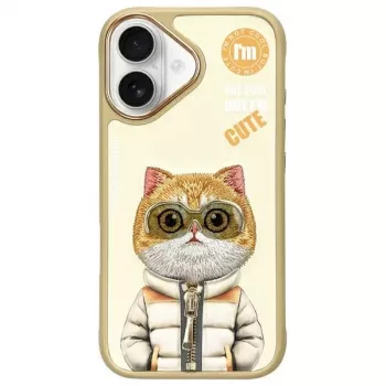 Nimmy Case do iPhone 16 6,1 inch Khaki Cool&Cute 2.0 Cat