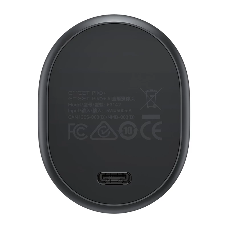 EMEET Piko Kamera internetowa 4K UHD z autofokusem, podwójnym mikrofonem, przesłoną prywatności, USB-C, czarna