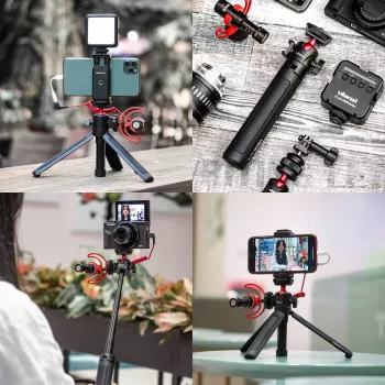 ULANZI MT-16 Mini Statyw Selfie Stick z Głową Kulową i Zimną Stopką, Czarny