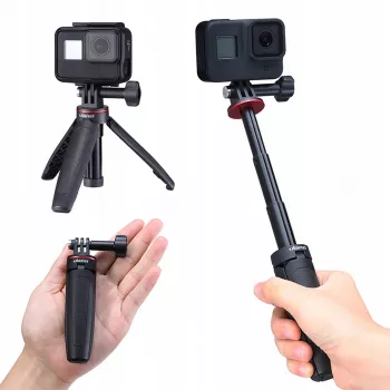 ULANZI MT-09 Mini Statyw Monopod Uchwyt Ręczny do GoPro SJCAM Xiaomi DJI Osmo Action Czarny