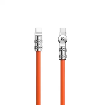 Dudao L24CC USB-C do USB-C Kątowy Kabel 120W 1m Obrót 180° Pomarańczowy