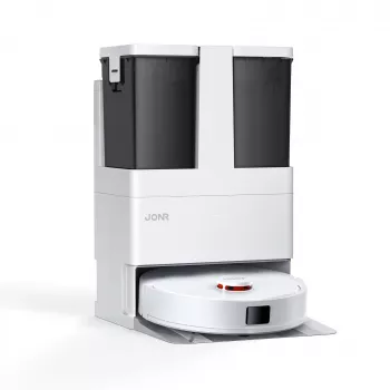 Odkurzacz robot JONR T5 Lite z nawigacją LiDAR, ssaniem 3000Pa, baterią 2600mAh, pojemnikiem na kurz 600ml, zbiornikiem na wodę 250ml, mopowaniem na mokro, sterowaniem aplikacją i głosem, biały