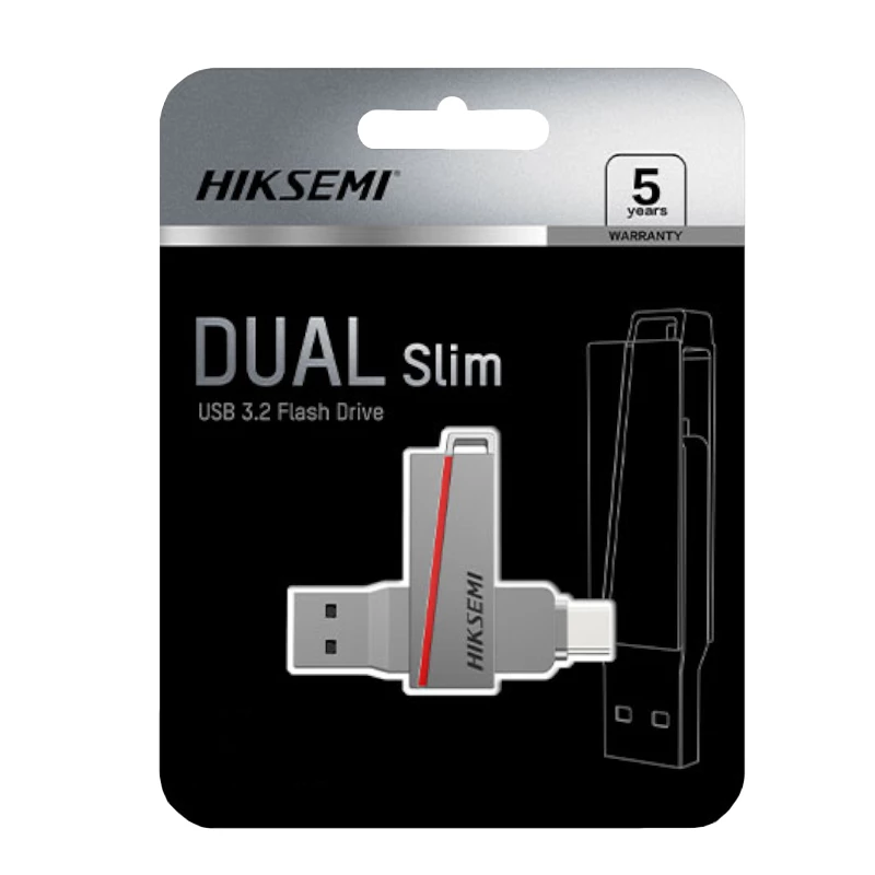 HIKSEMI CLE USB 32 GB E307C Dual USB 3.2 USB Type-C Grey