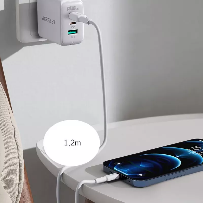 ACEFAST MFI USB-C do Lightning Kabel 1,2m, 30W, 3A, Czarny (C2-01)