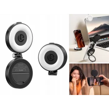 ULANZI LM23 LED Video Light z lustrem i uchwytem MagSafe, 6W Bi-Color 2500K-9000K, bateria 2000mAh, USB-C, czarny