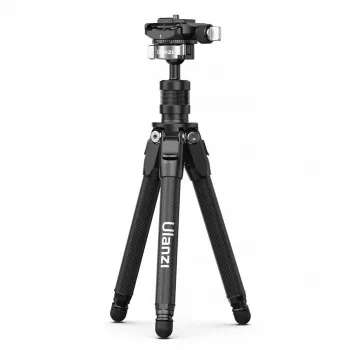 ULANZI TT35 Carbon Fiber Mini Tripod 28cm z Głowicą Kulową, Gwint 1/4 cala, Płytka Arca-Swiss, do Aparatów DSLR/Bezlusterkowych/Kamer Akcji/Smartfonów, Czarny
