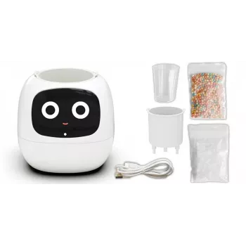 PlantsIO IVY White Hydroponic Smart Garden z pełnospektralnymi lampami LED do uprawy, 4 kapsułki roślinne, automatyczne podlewanie, sterowanie aplikacją