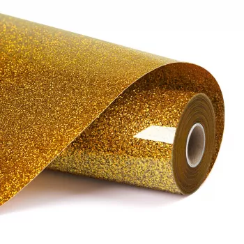 LOKLIK Glitter Heat Transfer Vinyl - Golden - 30.5 x 90 cm (SG-HTV-1568-US-L-B2B)