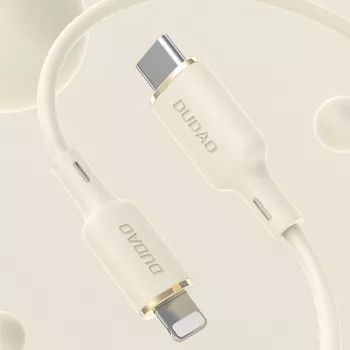 Dudao L7SF 2-w-1 kabel USB-C do USB-C / Lightning 100W 1.2m Beżowy