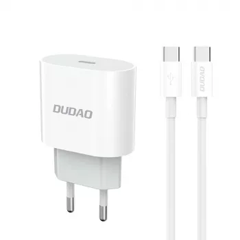 Dudao A14EUC Adapter 20W (1m USB-C do USB-C kabel w zestawie) Biały