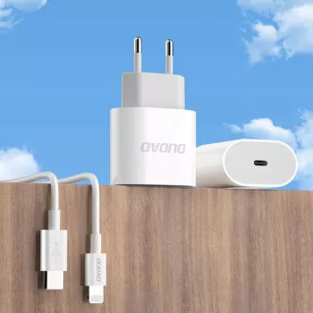 Dudao A14EUC Adapter 20W (1m USB-C do USB-C kabel w zestawie) Biały