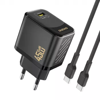 Dudao A28C 45W GaN Wall Charger z kablem USB-C - Czarny