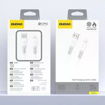 Dudao L25SL USB-A do Lightning 1m Biały Kabel do Ładowania i Synchronizacji