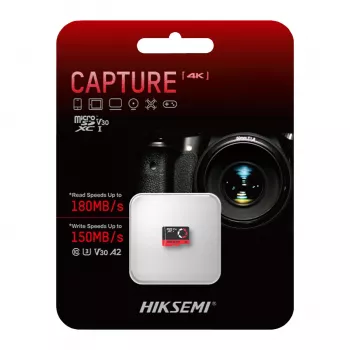 HIKSEMI M-SD Series Capture 128GB microSDXC TLC UHS-I U3 V30 A2 Karta Pamięci 180MB/s Odczyt 150MB/s Zapis