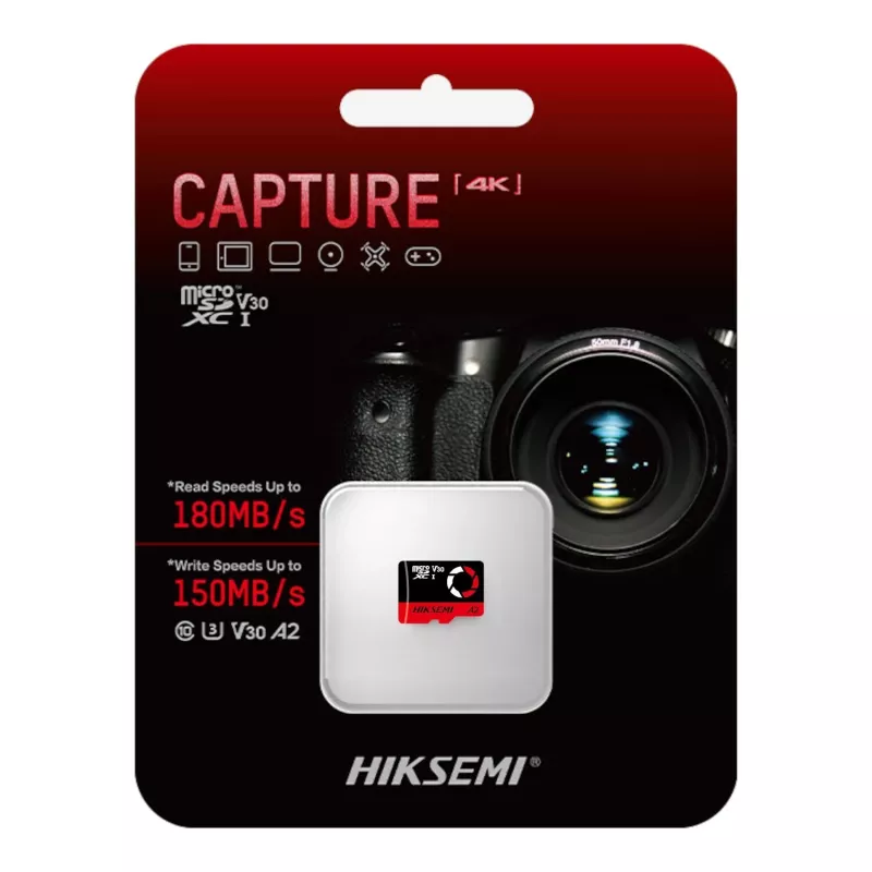 HIKSEMI Capture Series 512GB MicroSDXC Karta Pamięci UHS-I U3 V30 A2 180MB/s Odczyt 150MB/s Zapis TLC
