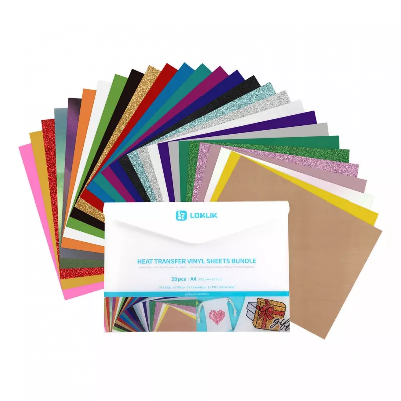 LOKLIK Plotter Foil Material Bundle (A4) - 10 arkuszy mieszanej folii samoprzylepnej i termotransferowej