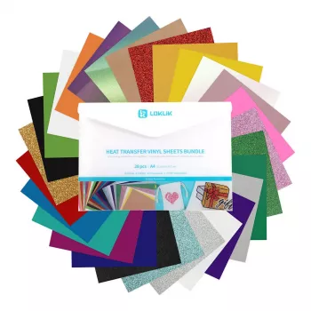 LOKLIK Plotter Foil Material Bundle (A4) - 10 arkuszy mieszanej folii samoprzylepnej i termotransferowej