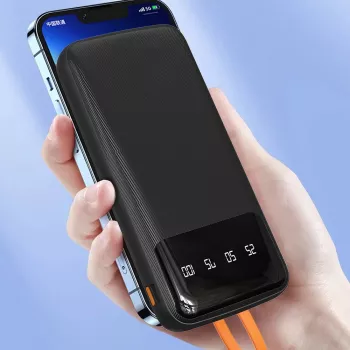 Dudao K6Pro Universal Power Bank 10000mAh z USB, USB-C, Lightning Czarny (K6Pro-black)