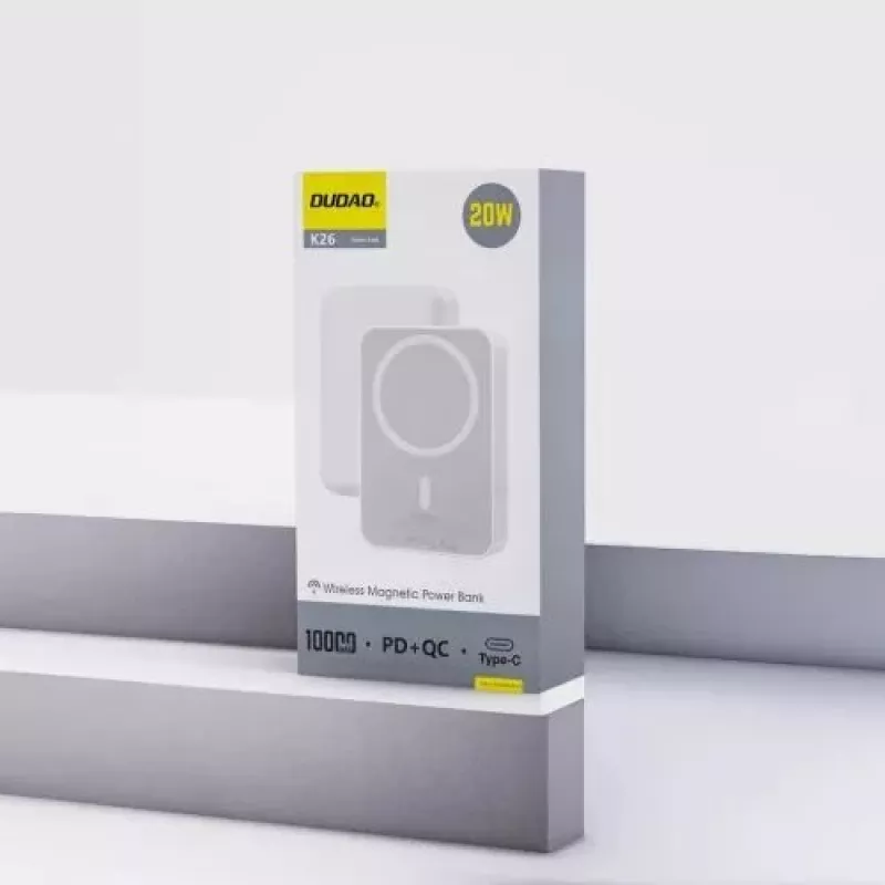 Dudao K26 10000mAh 20W USB-A / USB-C / MagSafe Power Bank Biały